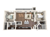 Centro Apartments Pikes Peak B2 Floor Plan